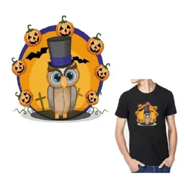 概念ハッピーハロウィーンDIY熱伝達ステッカー衣類パッチのアイアンバットゴーストサーマルパッチTシャツコートパーティーの装飾