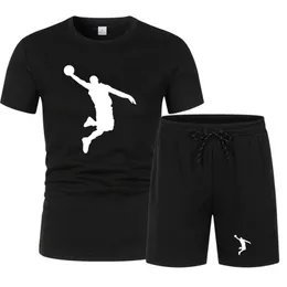 夏のメンズブランドスポーツウェアショーツセット半袖通気性のあるグリッドTシャツとショーツカジュアルウェアメンズバスケットボールトレーニング220513