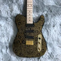 Ny TL Golden Flower Electric Guitar Golden Accessories Real Photos of the Factory Wholesale du kan skräddarsy i Kina