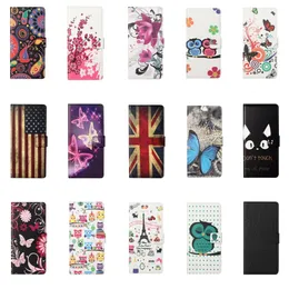 Leather Wallet Cases For Iphone 14 13 Pro 12 11 XR XS MAX 8 7 6 UK USA Flag Camouflage Flower Butterfly Eiffel Tower Credit ID Card Slot Book Stand Holder Flip Cover Pouch