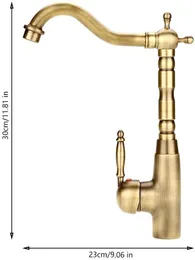 صنابير المطبخ عتيقة الرجعية الصلبة نحاس الحمام الحوض بالوعة صنبور أنابيب البرد الخلاط الخلاط Torneiras de Cozinhakitchen