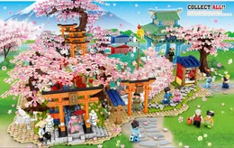 Partihandel Sembo Sakura Kits Idéer City Cherry Blossom Japanese Sakura Tree House Mini Street View Model Building Blocks Children Toys