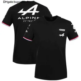 Męskie koszulki wyścigowe samochody wyścigowe T-shirt koszulka z krótkim rękawem Ubranie niebieskie czarne oddychanie koszulka 2021 Hiszpania Alpine F1 Team Motorsport Alonso1 Br5a