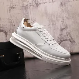 British Designer Wedding Dress Party Shoes Non-slip Breathable Vulcanized White Sport Casual Sneakers Air Cushion Round Toe business Walking Driving Loafers