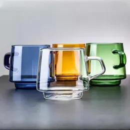 Holaroom färgglada kaffe mugg hög borosilikat glas kaffekopp tumbler caneca tazas te juice mjölk vatten mugg värmebeständig 20220513 d3