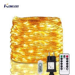 100m LED Lights Copper Wire Street Fairy Christmas Garland LED Pilot zewnętrzny do patio Dree Tree Wedding Work Y201020