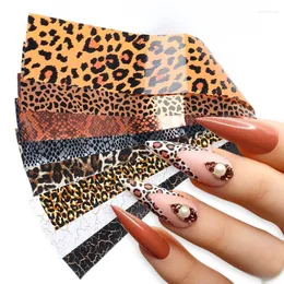 Naklejki Dalek 10PC Folii przeniesienia dzikiego zwierząt papier do paznokci Leopard Snake Marmur Marmur Paznokcie tatuaż Polski manicure