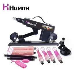 Hermith automático retrátil máquina sexy 10 anexos masturbação pulando arma empurrando a velocidade ajustável brinquedos para as mulheres