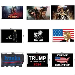 Trump 2024 Flag 3x5ft Sinalizadores de eleições gerais Banner SS
