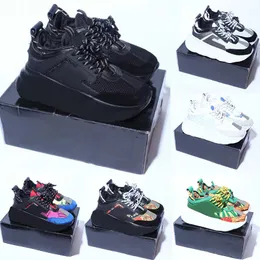 Designer Sneakers Chain Reaction Casual Shoes Italy Reflective Trainers Men Women Sneaker Triple Black White Multi-Color Suede Shoe