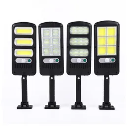 COB SOLAR WALL LIGHT LIGHT 60COB 150COB 120LED 213LED 원격 제어 PIR 모션 센서 실외 방수 스포트라이트 정원