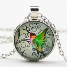 Kolibri smycken blå halsband charm hänge halsband