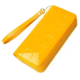 Wallets Shiny Women Purse Leather 2022 Fashion Large Luxury Woman Wallet Yellow Red Blue Pink Clutch Bag Ladies Porte Feuille Femme Luxe