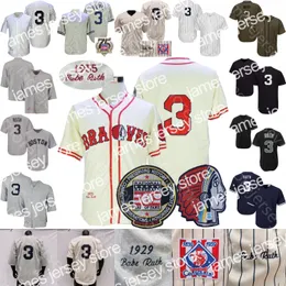 Novo Babe Ruth Jersey Hall da Fama Patch 1914 1929 Gray 1935 Creme Pinstripe Cooperstown Marinha Player Fãs II Salute para Service Black Size S-3xl