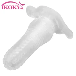 IKOKY Hollow Anal Plug Massager della prostata TPE Ano Dilatatore Butt Espansione Espansione trasparente Giocattoli sexy per donne Uomini Gay