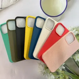 Wheat Straw Eco-friendly Soft TPU Biodegradable Phone Cases For iPhone 14 13 12 Mini 11 Pro Max XR XS 8 7 6 Plus S22 S21 S20 Note20 Ultra A32 A52 A72 S21FE Case