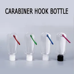 Garrafas de 50 ml recarregáveis ​​com desinfetante para o gancho de desinfetante para o gancho de alcoólatra Viagem Bottless Alcohol Recipiente Transparente Bottle Random Hook YF0060