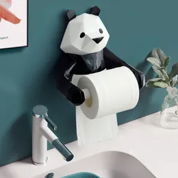 Harts Panda Figurin Gulungan toalettdinna Dipasang Tempat Kertas Pemegang Kamar Mandi Rasi Kotak Tisu 220616