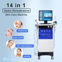 14 in 1 Ultrasonic Hydra Water Facial Microdermabrasion Beauty Equipment Sparister Oxygen Sprayer RF Refrigerazione bio Dermabrasione diamante