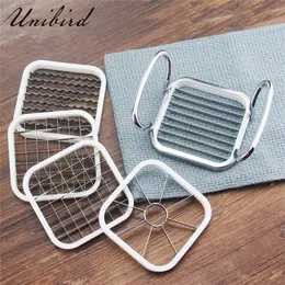 Unibird 5 in 1 Stainless Steel Potato Chip Cutter Fruit Vegetable Slicer Apple Corer Knife kitchen Accessories Cutting Tool 210319