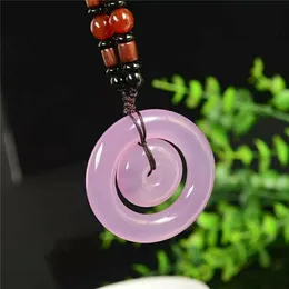 Pendant Necklaces Natural Chalcedony Child And Mother Buckle Women's Sweater Chain Agate Necklace Interlocking Jade Jewelry NecklacesPen