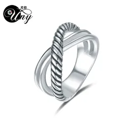 UNY Ring David Vintage Designer Mash Mashing Twisted Cable Wire Wedding Walentynki Prezenty Krzyż biżuteria antyczna S 220716