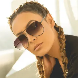 2023 Nya modemärke Digner Ladi Pilot Sunglass Kvinnor Goggle Gradient Solglas för kvinnlig spegel Shad UV400