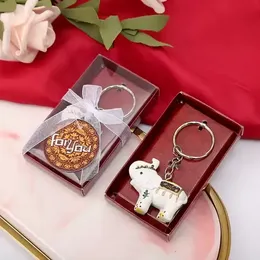 Powodzenia Elephant Keyring Baby Shower Kids Party Favours Cavors Blakin Giveways Birhtday Prezenty rocznica pamiątki ślubne Favors C0817