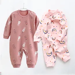 Cartoon Printed Baby Romper Spring Autumn Kids Girl Boy Bodysuits Long Sleeve Soft Cotton Infant Toddler Jumpsuits Baby Clothes 220426