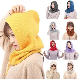 Mütze/Totenkopfmütze Wintermütze für Damen Unisex Gestrickter Kaschmir-Kapuzenhalskragen Verstellbare elastische Kappe Wollmischung Davi22