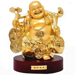 Zegary ścienne 32 cm żywica Feng Shui uśmiechnięta Budda Statues Maitreya Arts and Crafts Home Decoration Statue Hall Salle
