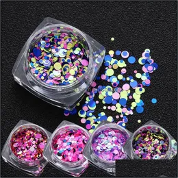 Stickers Decals Nail Art Salon Health Beauty Color Mixed Glitter Sequins Round Shape Bling Effect Decoration Drop Delivery 2021 Uikmv
