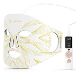 Silicone flexível 4 cor facial e pescoço cuidados com a pele PDT Photon vermelho infravermelho azul amarelo terapia LED Máscara de face Recarging