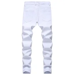 Jeans da uomo Gersri Straight Hole Destruction Pantaloni Distressed Men Denim Fashion Designer Brand White Jean MaleMen's