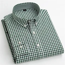 Men's Casual Plaid Shirt Comfortable Special Design Long Sleeve Easy-care Shirts High Quality 100% Cotton Smart 220322