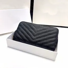 Projektant sprzęgła Moda portfel zamek błyskawiczne torebki Zakupy torebki Kobiety Klasyczne przedział wewnętrzny torebka torebka słynna Tote Caviar Wzór luksusowe portfele