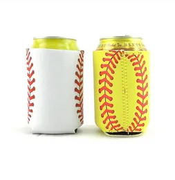 10x13cm Baseball Softball lata Mangas de neoprene refrigeradores de bebidas lata com capa de copo de cerveja inferior 4 cores b0527s