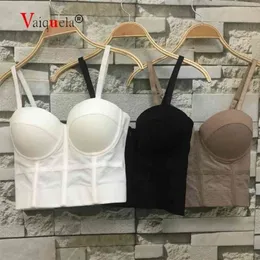 Mesh Push Up Bralet Frauen Korsett Bustier Bra Nacht Club Party Langes sexy geschnittene Top -Weste Plus Size Tank Top Women White Korsett 210326