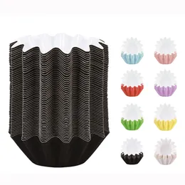 Wave Cupcake Liners papper Bakkoppar Muffin Wrappers Greaseproof Brioche Mold Cake Case Brays Holder KDJK2203