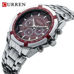 Curren Men Brand Luxo Sport Military Mens Watches Full Steel Quartz Clock Masculino Business Watch Relogio Masculino 220329