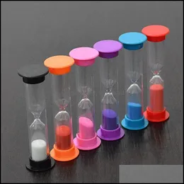 1/2/3 Minutes Mini Hourglass Sandglass Kitchen Timer Clock Colorf Plastic Sand Glass Sands Clocks Home Decoration 8 Colors Wly Drop Delivery