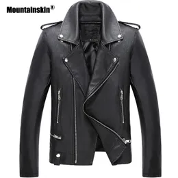 Mountainskin Men's Leather Jacket Autumn Cool Men Fashion Pu Coat Man Kort motorcykel Läderjacka Märke Kläder SA792 220812