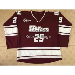 Ceuf #29 Jonathan Quick Umass Minutemen Hockey Jersey Embroidery Ed تخصيص أي رقم وأسم القمصان