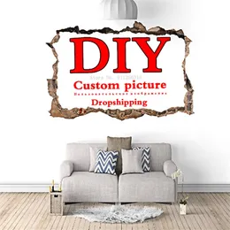 DIY Resminizi Özelleştir 3D Duvar Etiket Çıkartmaları Dekor Sanat Vinil Çocuklar Bebek Kreş Duran Diy Poster Çocuk Odası Süslemeleri 220616