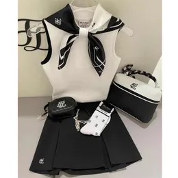 Gilet a maniche corte da donna da golf primavera estate Sciarpa di seta collo tondo senza maniche in maglia di lana morbida sport all'aria aperta 220628