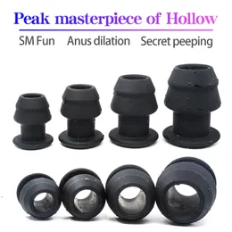 4Size Huge Hollow Anal Dilator Dildo Butt Plug Silicone Prostate Massage Vagina Anus Expander sexy Toys for Adults