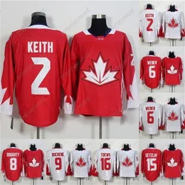 VipCeoMit 2016 World Cup of Hockey Maglie 2 Duncn Keith 6 Shea Weber 8 Drew Doughty 9 Matt Duchene 14 Jamie Benn 15 Ryan Getzlaf Hockey Jersey S-3XL