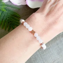 Matte Rose Quartz & Pink Zebra Jasper Gemstone Bracelets