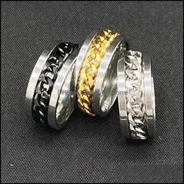 Band Rings Jewelry 8Mm Stainless Steel Hip Hop Trendy Beer Finger For Men Party Club Wear Male Lucky Gift Dro Dhsig