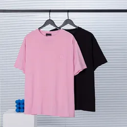 Designer Men Black t shirts Fashion Paris Alphabet embroidery Short Sleeves Pink T-Shirts Man Shirts Women Sweaters Top Quality Cotton loose Tees
